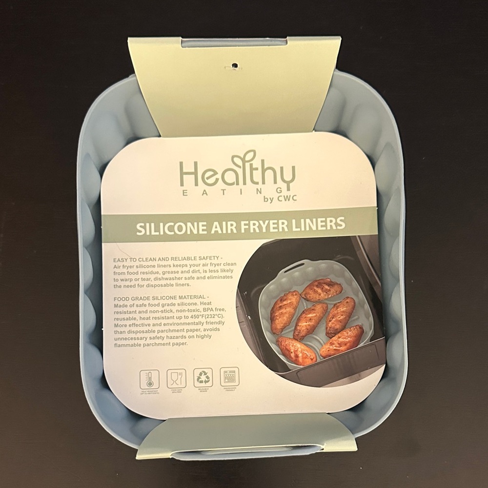 CWC Healthy Eating Silicone Air Fryer Liners - Light Blue